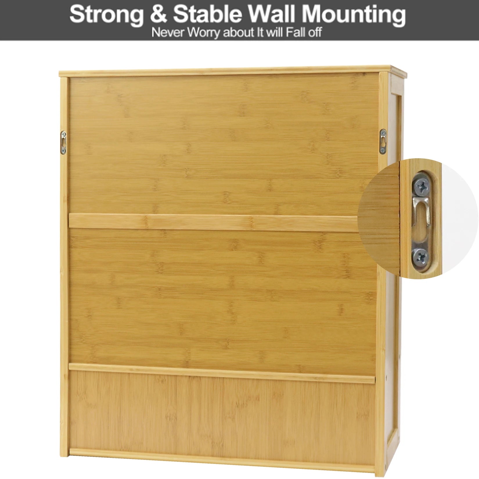 Bamboo Wall-Mounted Bathroom Storage Cabinet