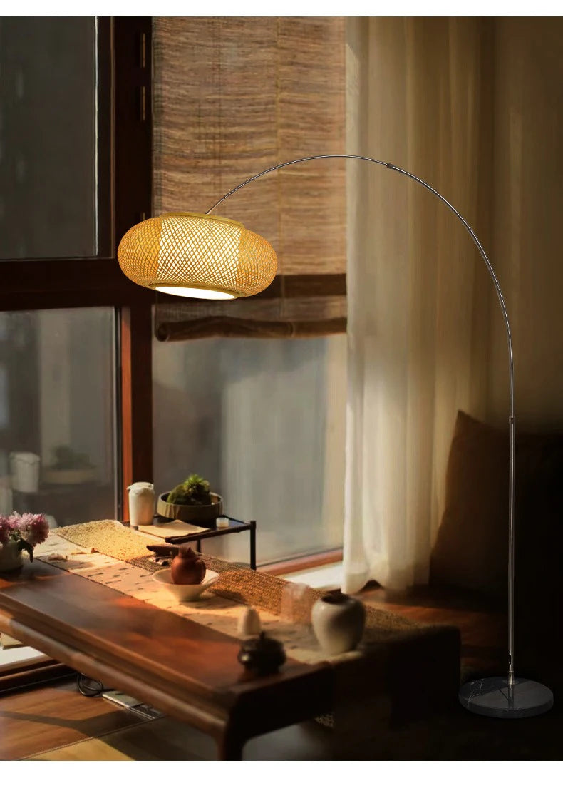 Bamboo Weaving Floor Lamp for Serenity