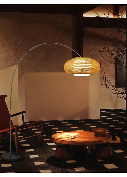 Bamboo Weaving Floor Lamp for Serenity