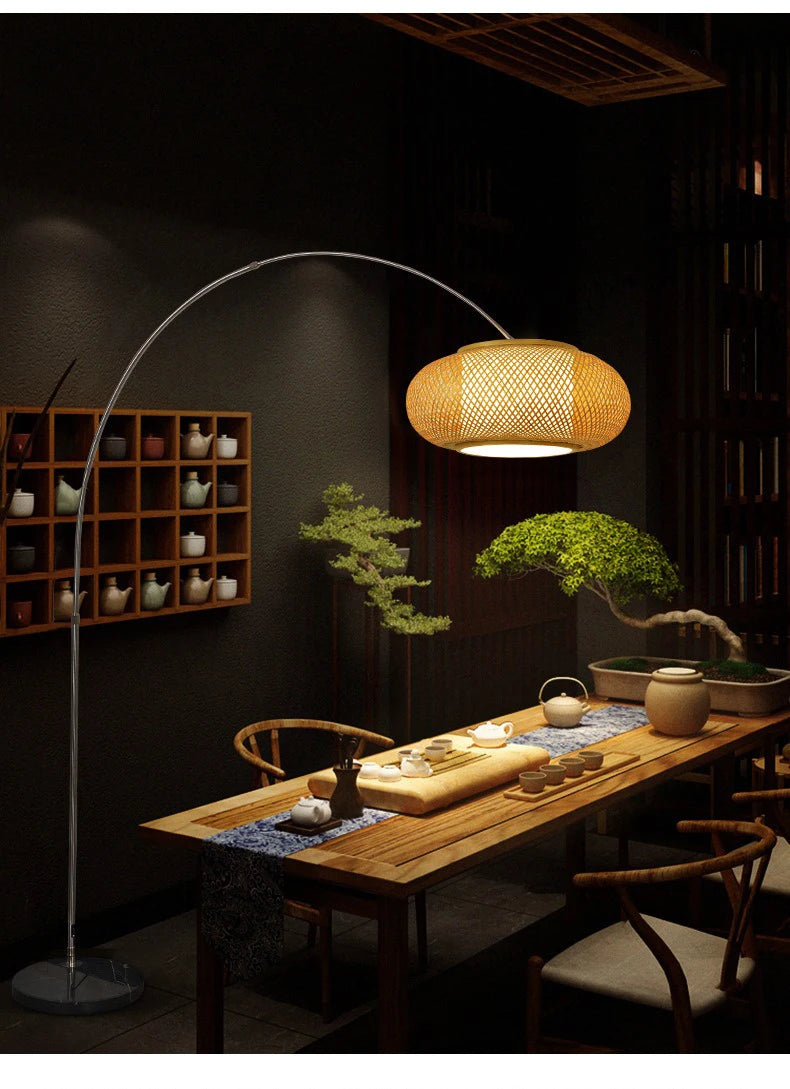 Bamboo Weaving Floor Lamp for Serenity