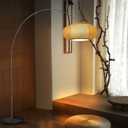 Bamboo Weaving Floor Lamp for Serenity