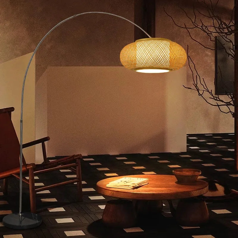 Bamboo Weaving Floor Lamp for Serenity