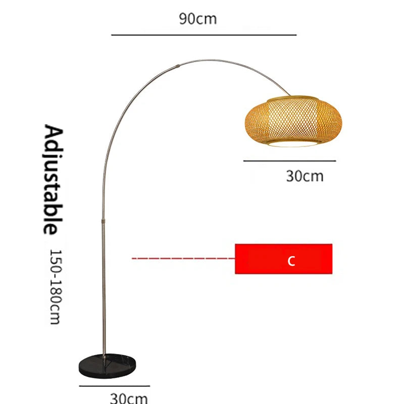 Bamboo Weaving Floor Lamp for Serenity