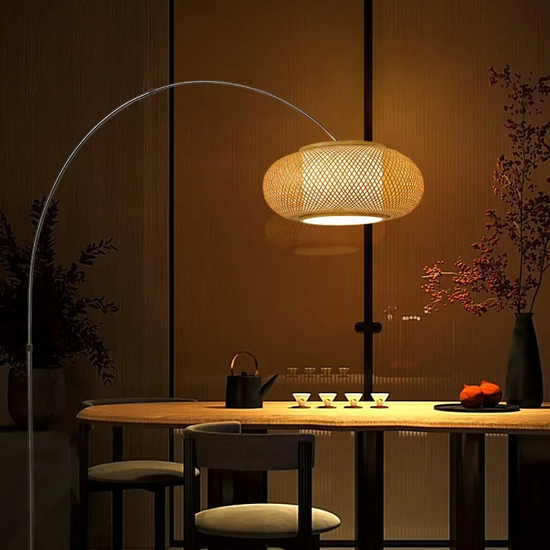 Bamboo Weaving Floor Lamp for Serenity