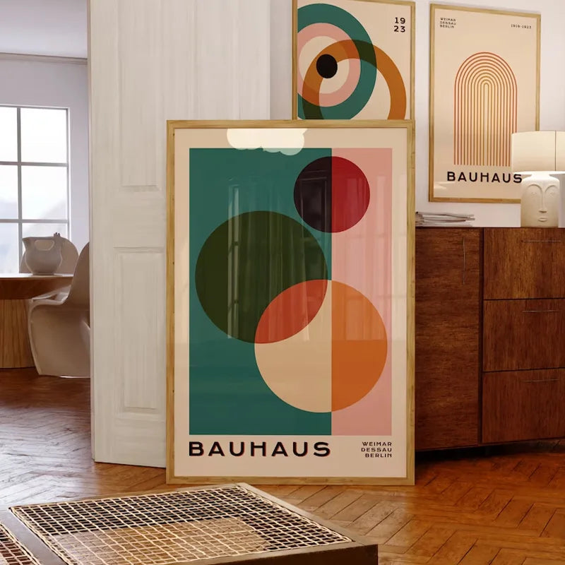 Bauhaus Half Circle Vintage Canvas Art