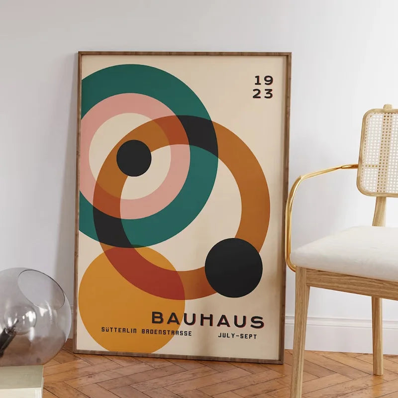 Bauhaus Half Circle Vintage Canvas Art