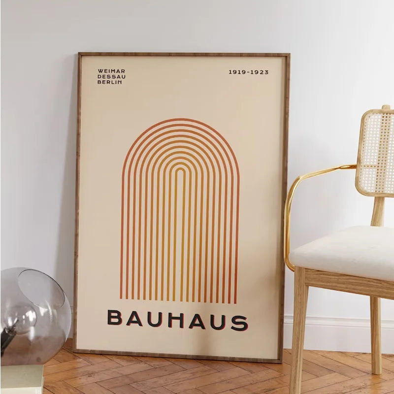 Bauhaus Half Circle Vintage Canvas Art