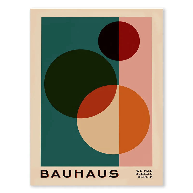 Bauhaus Half Circle Vintage Canvas Art