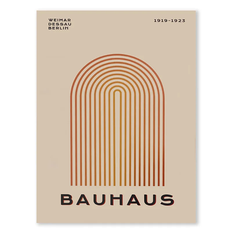 Bauhaus Half Circle Vintage Canvas Art