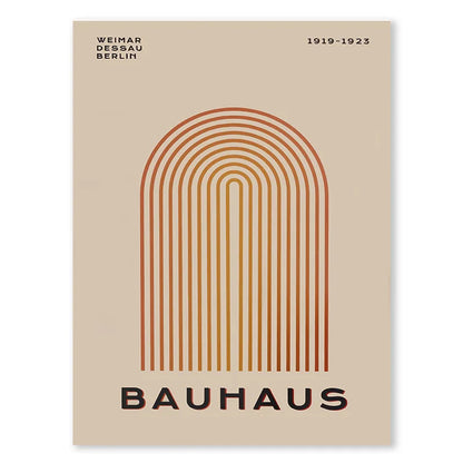 Bauhaus Half Circle Vintage Canvas Art