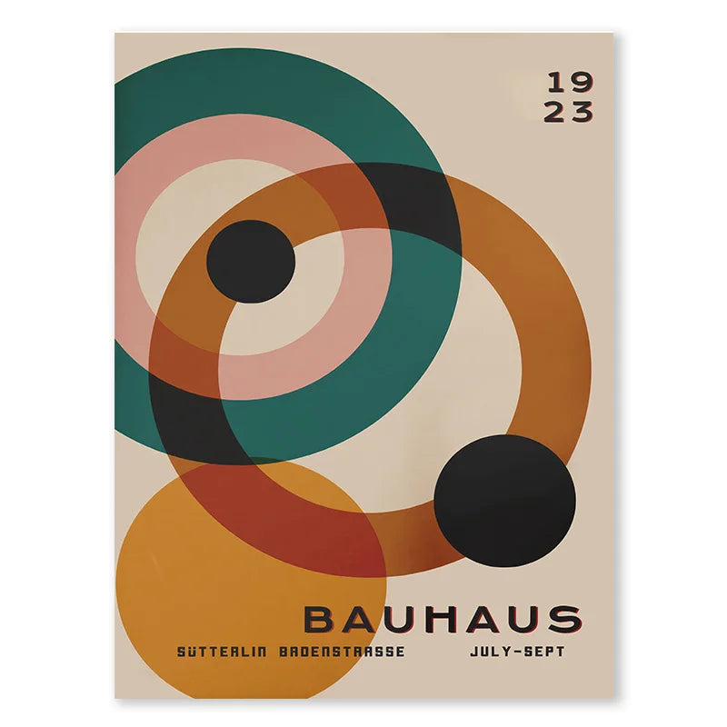 Bauhaus Half Circle Vintage Canvas Art