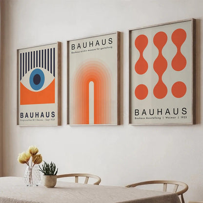 Bauhaus Orange Abstract Canvas Art