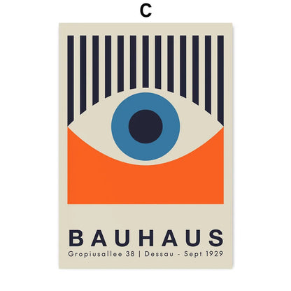 Bauhaus Orange Abstract Canvas Art