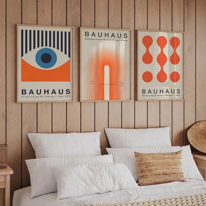 Bauhaus Orange Abstract Canvas Art