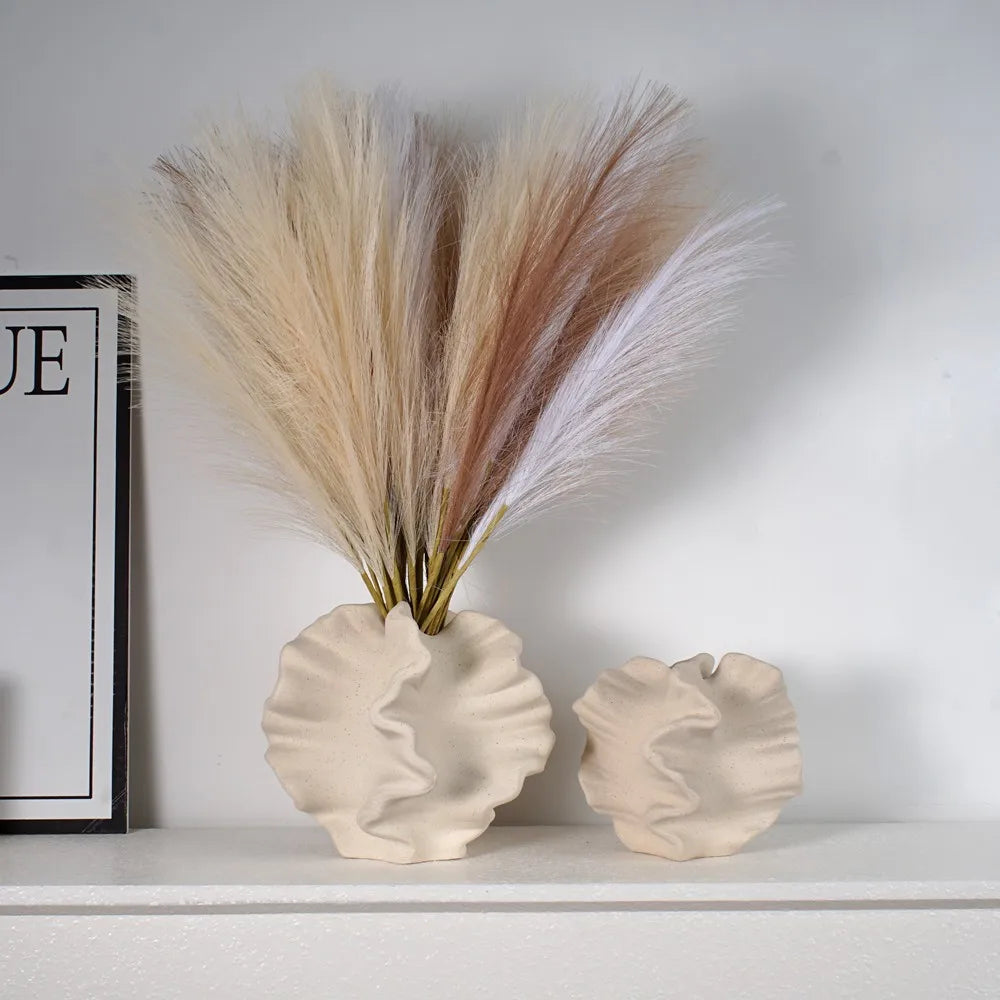 Beige Matte Ceramic Coral Vase