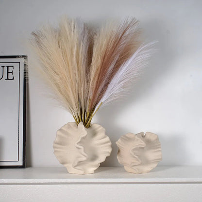 Beige Matte Ceramic Coral Vase