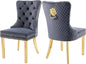 Beige Velvet Tufted Dining Chairs Set