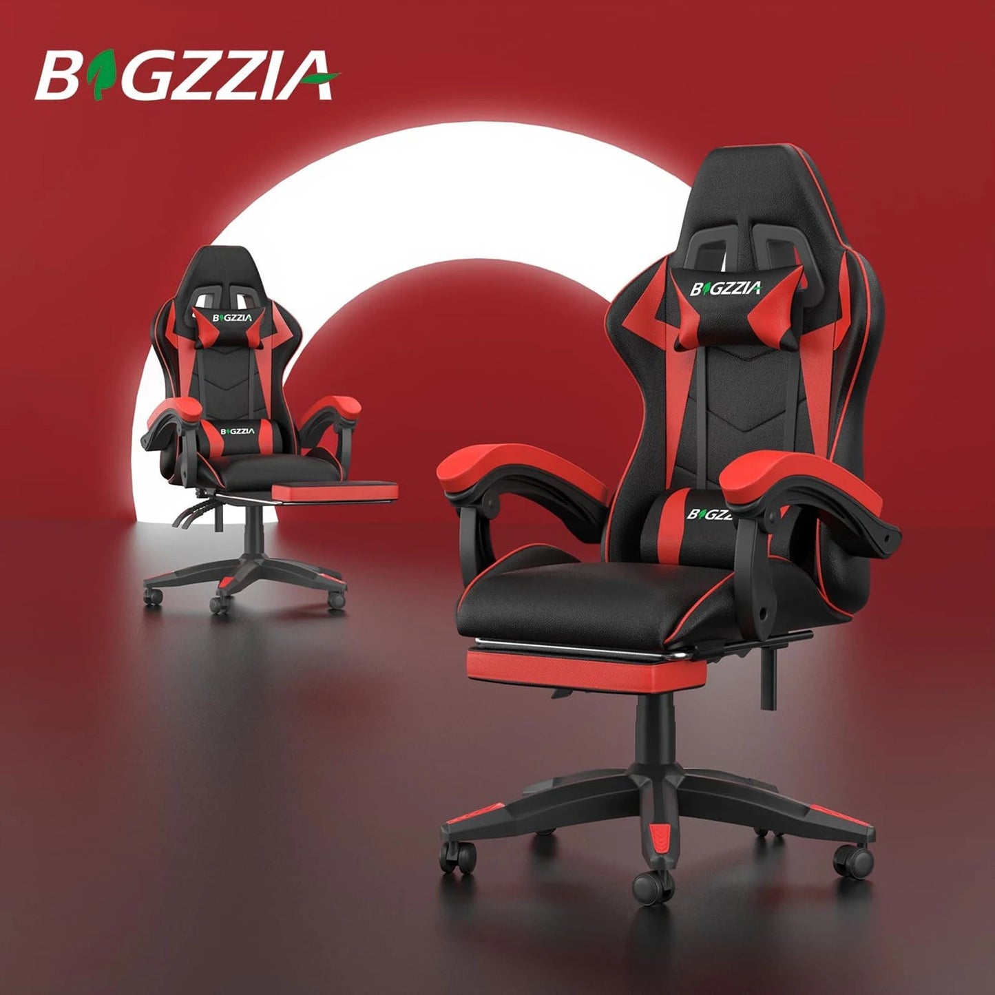 Bigzzia Ergonomic Gaming Chair with Footrest