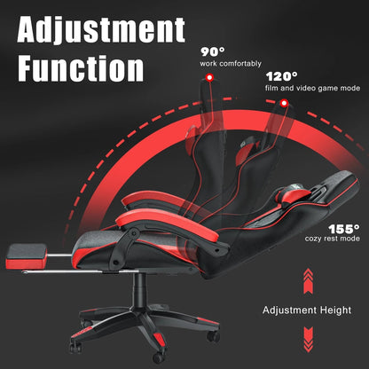 Bigzzia Ergonomic Gaming Chair with Footrest