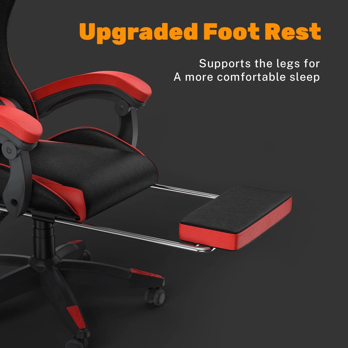 Bigzzia Ergonomic Gaming Chair with Footrest