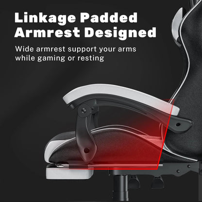 Bigzzia Ergonomic Gaming Chair with Footrest