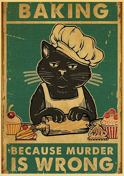 Black Cat Vintage Poster 42x30cm