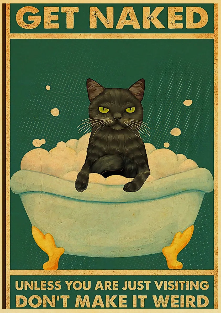 Black Cat Vintage Poster 42x30cm