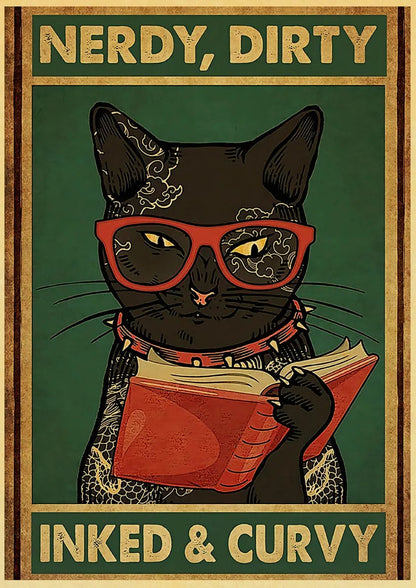 Black Cat Vintage Poster 42x30cm