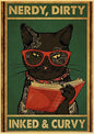 Black Cat Vintage Poster 42x30cm