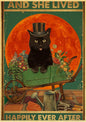 Black Cat Vintage Poster 42x30cm