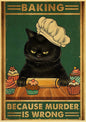 Black Cat Vintage Poster 42x30cm