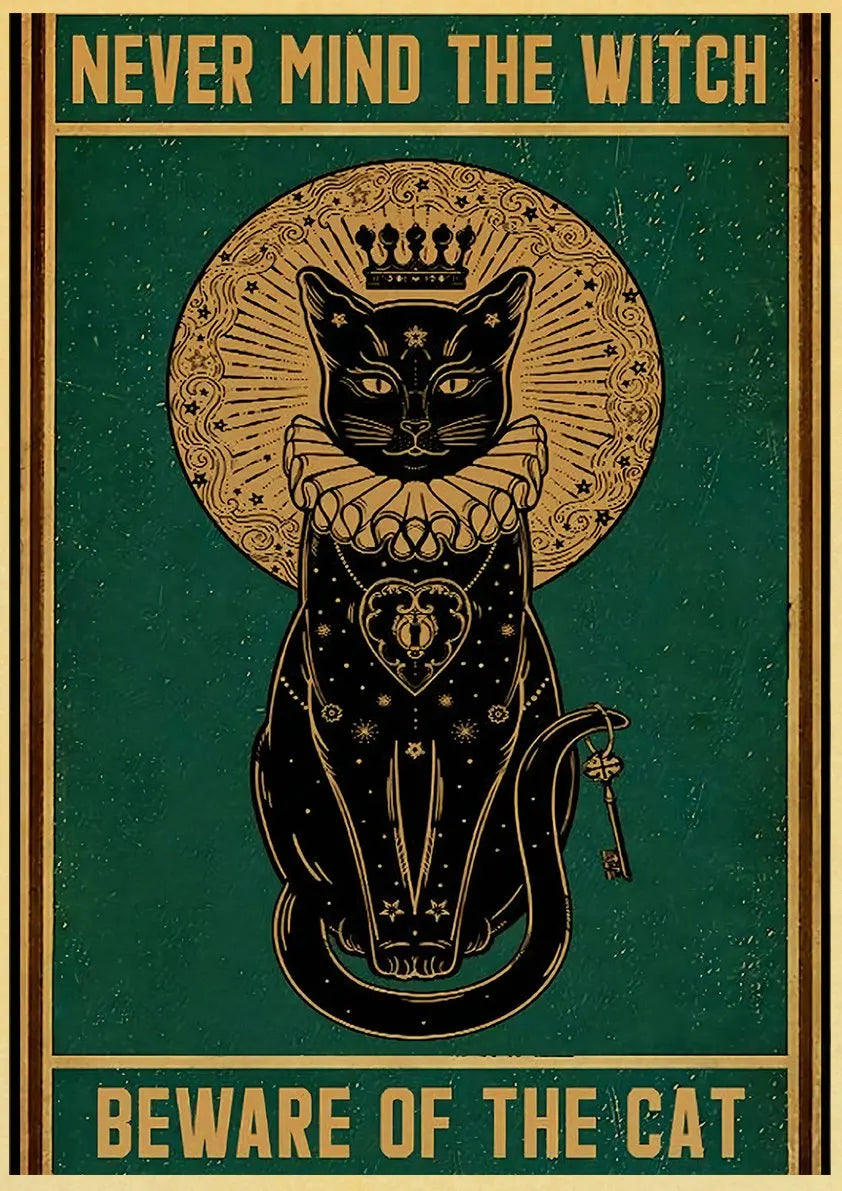 Black Cat Vintage Poster 42x30cm