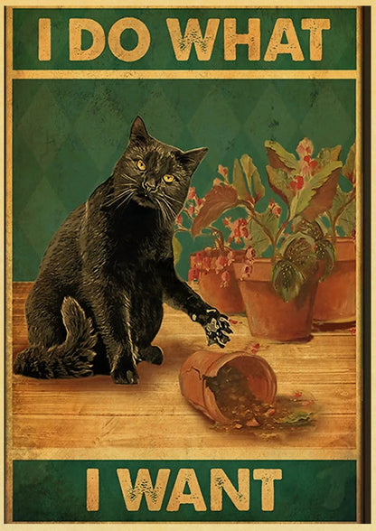 Black Cat Vintage Poster 42x30cm