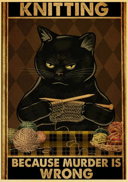 Black Cat Vintage Poster 42x30cm