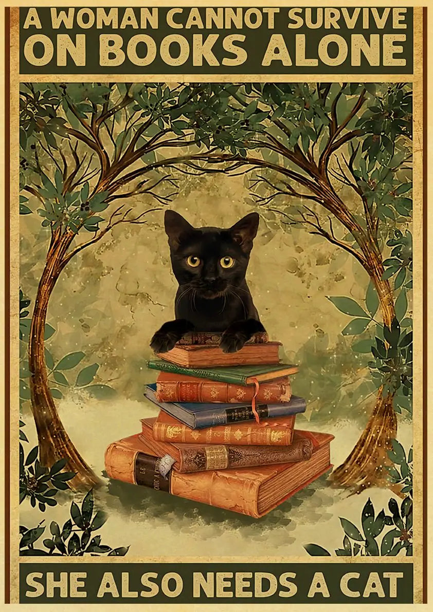 Black Cat Vintage Poster 42x30cm