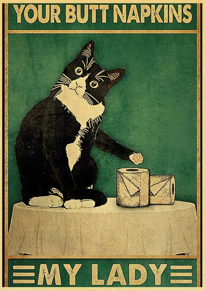 Black Cat Vintage Poster 42x30cm