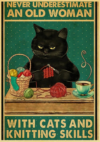 Black Cat Vintage Poster 42x30cm