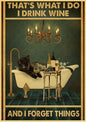 Black Cat Vintage Poster 42x30cm