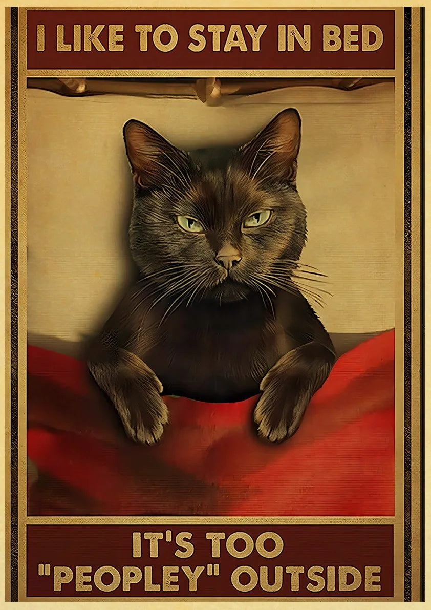 Black Cat Vintage Poster 42x30cm