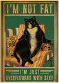 Black Drink Cat Vintage Poster 42x30 cm