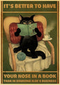 Black Drink Cat Vintage Poster 42x30 cm