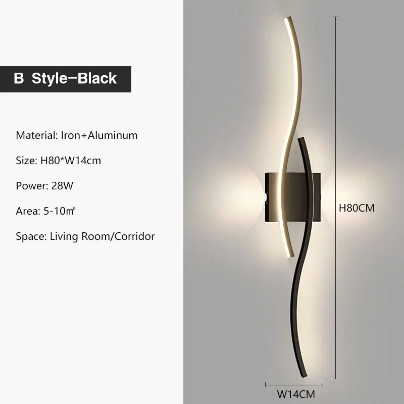 Black LED Up&Down Wall Lights