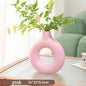 Black Minimalist Donut Shape Vase