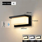 Black Motion Sensor LED Wall Light