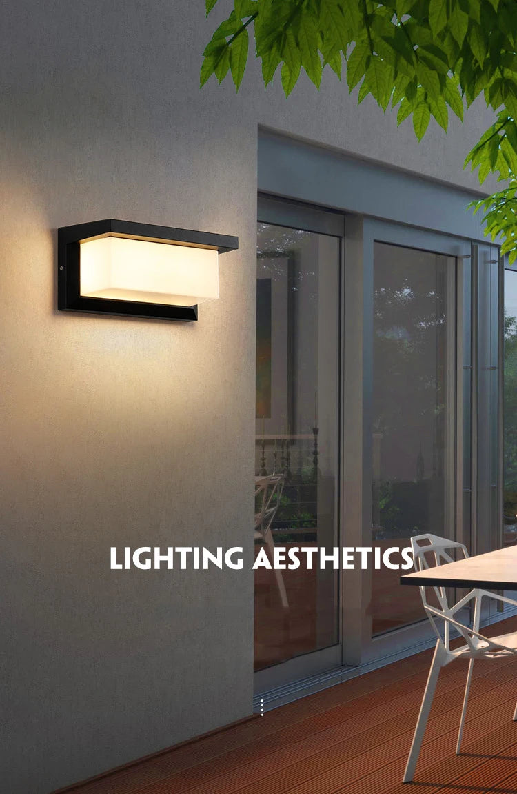 Black Motion Sensor LED Wall Light