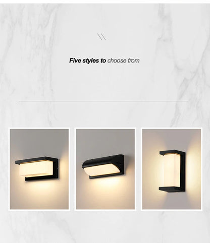 Black Motion Sensor LED Wall Light