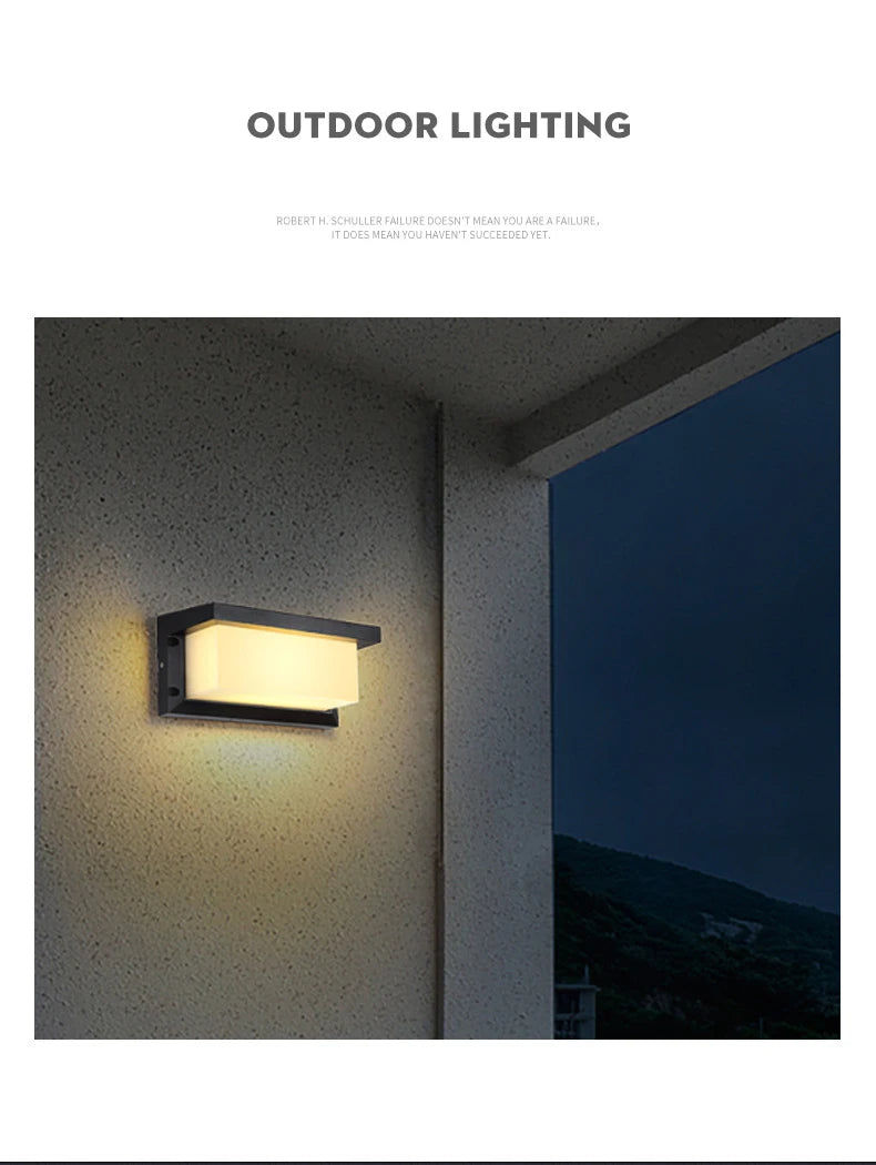 Black Motion Sensor LED Wall Light