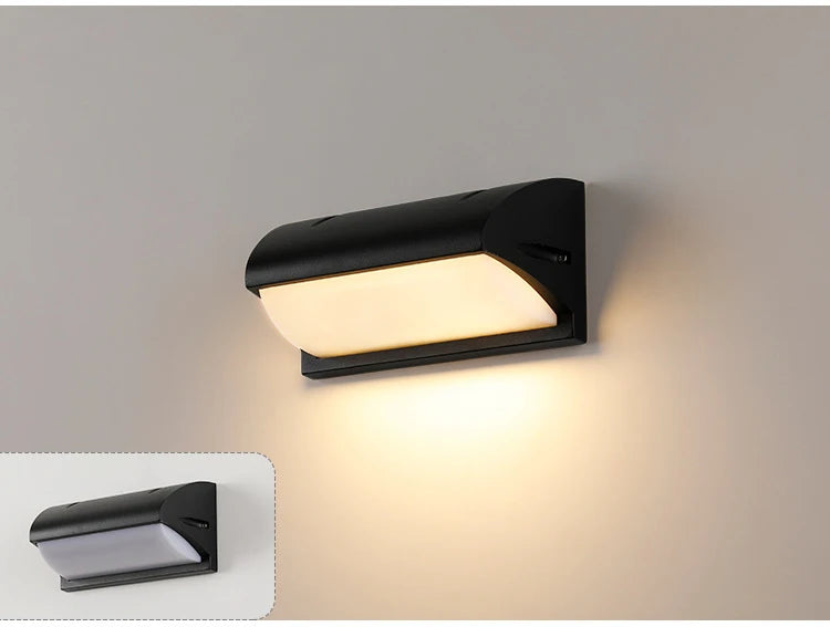 Black Motion Sensor LED Wall Light