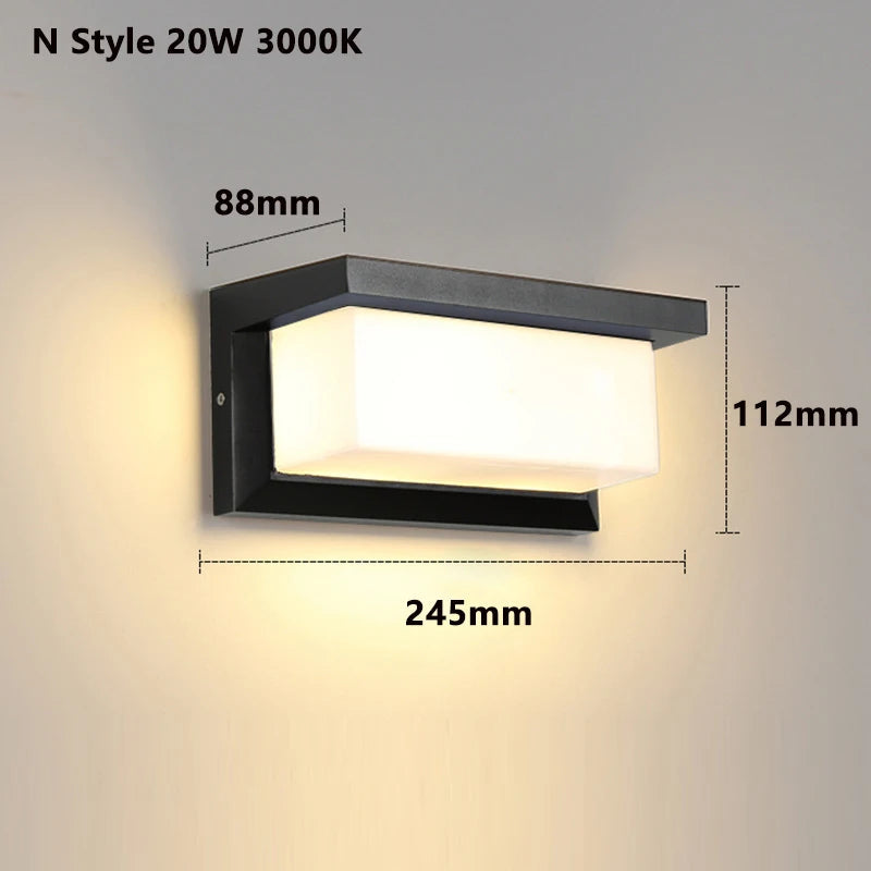 Black Motion Sensor LED Wall Light