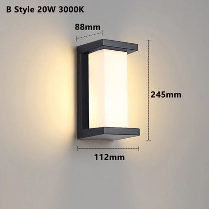 Black Motion Sensor LED Wall Light